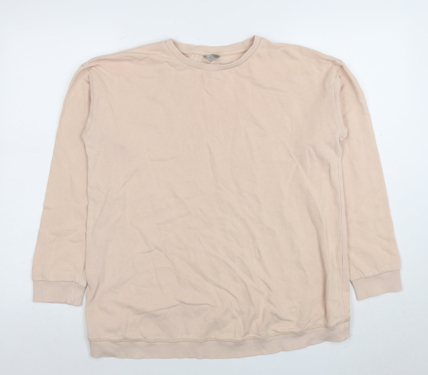 ASOS Women Beige Cotton Pullover Sweatshirt UK 8 Regular Fit