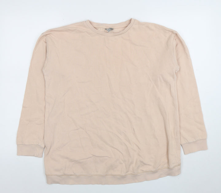 ASOS Women Beige Cotton Pullover Sweatshirt UK 8 Regular Fit