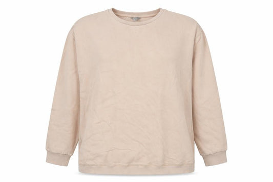 Front view of ASOS Women Beige Cotton Pullover Sweatshirt UK 8 Regular Fit