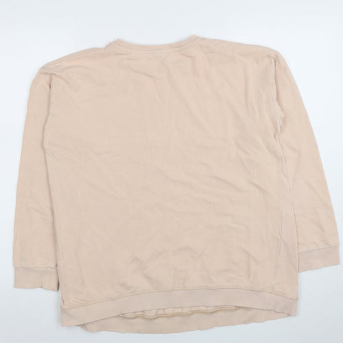 ASOS Women Beige Cotton Pullover Sweatshirt UK 8 Regular Fit