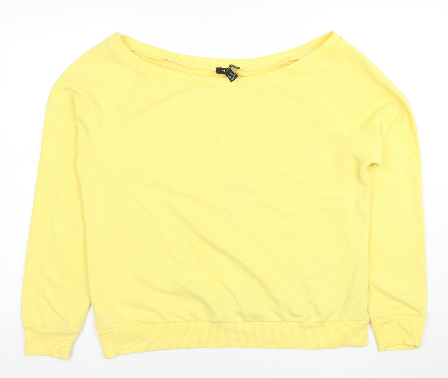 New Look Women Yellow Size 14 Pullover Boat Neck Sweatshirt