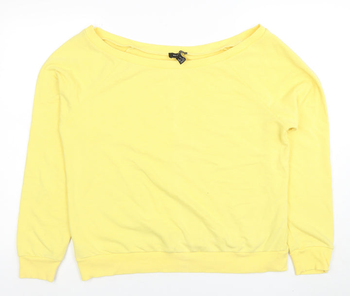 New Look Women Yellow Size 14 Pullover Boat Neck Sweatshirt
