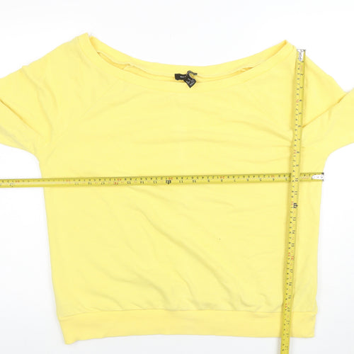 New Look Women Yellow Size 14 Pullover Boat Neck Sweatshirt