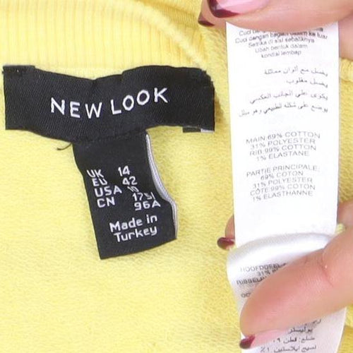 New Look Women Yellow Size 14 Pullover Boat Neck Sweatshirt