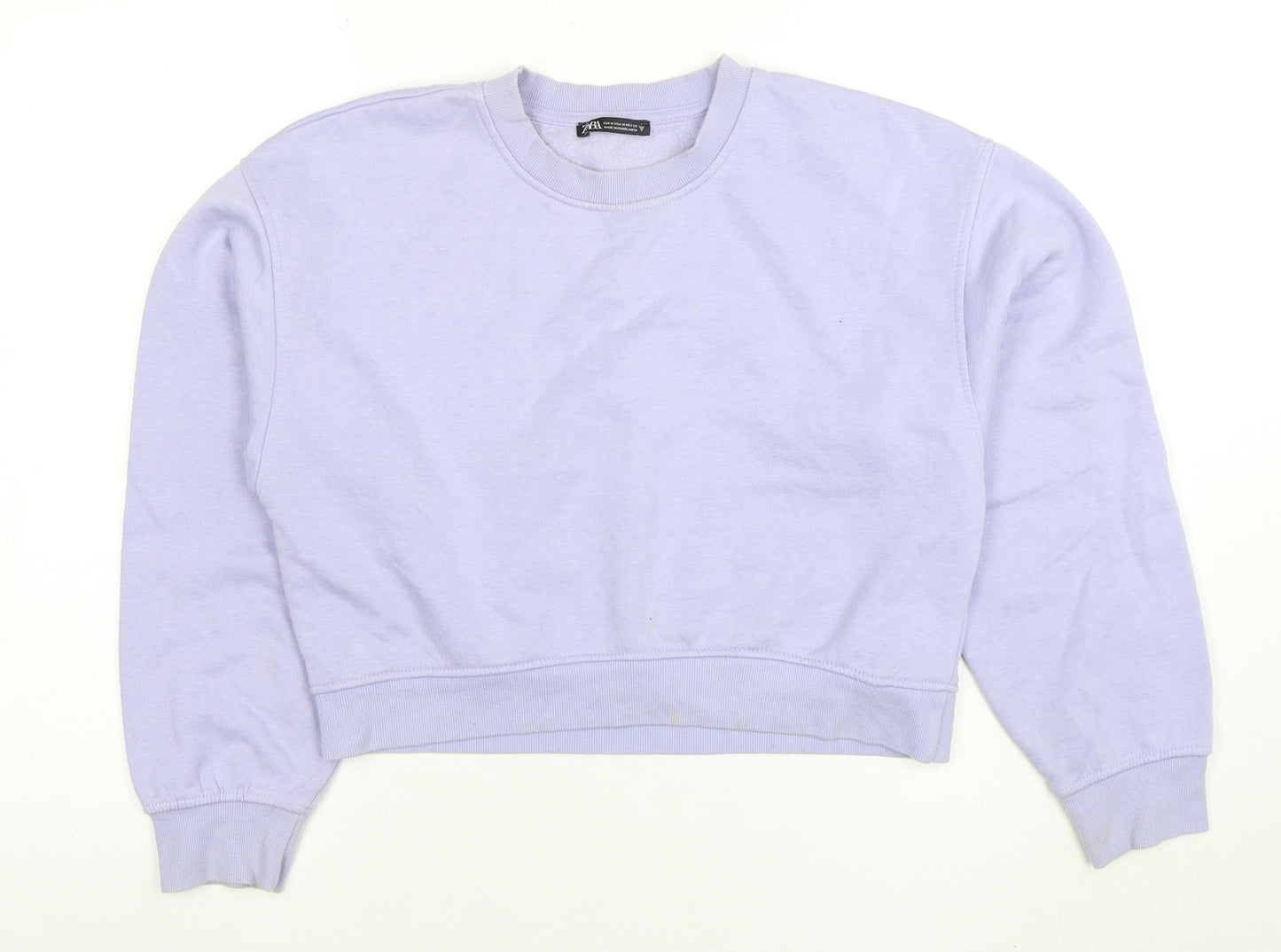 Zara Women Lilac Crew Neck Pullover Sweatshirt Size M