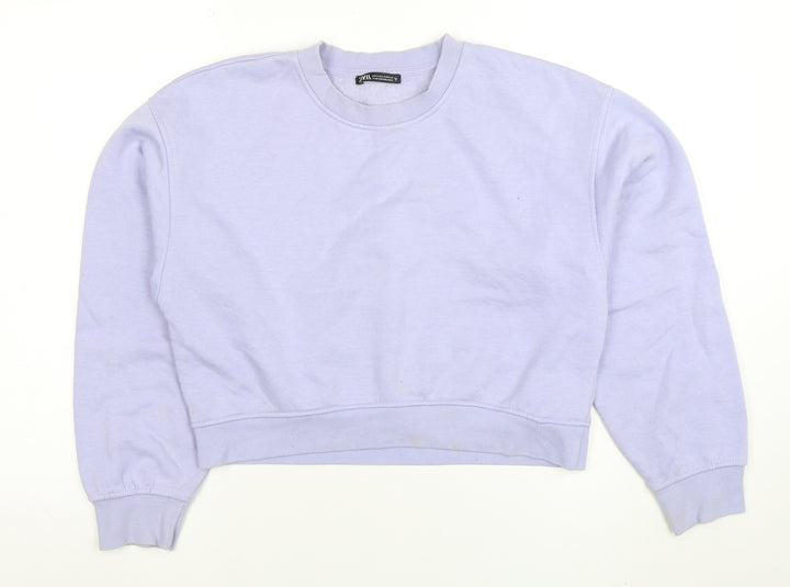 Zara Women Lilac Crew Neck Pullover Sweatshirt Size M