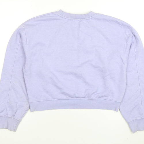 Zara Women Lilac Crew Neck Pullover Sweatshirt Size M