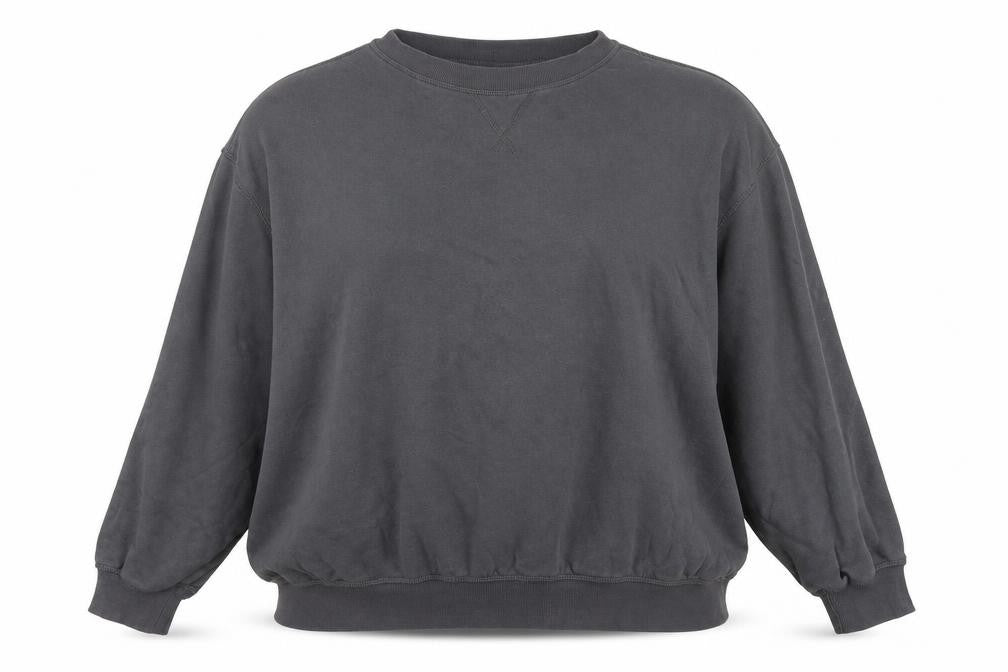 Front view of H&M Divided Women's Grey Cotton Blend Pullover Sweatshirt, size L
