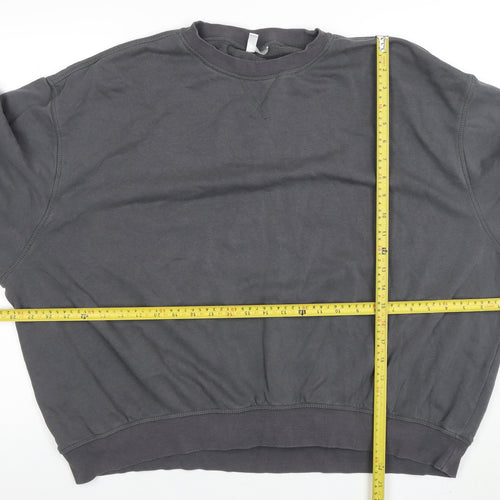 H&M Divided Women's Grey Cotton Blend Pullover Sweatshirt Size L