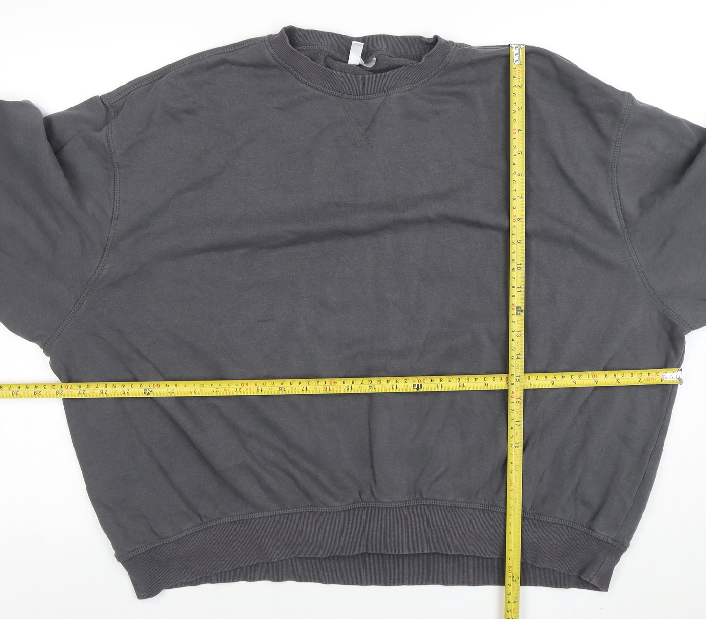 H&M Divided Women's Grey Cotton Blend Pullover Sweatshirt Size L
