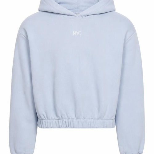H&M Girls Blue NYC Pullover Hoodie Size 13-14 Years Cotton Blend