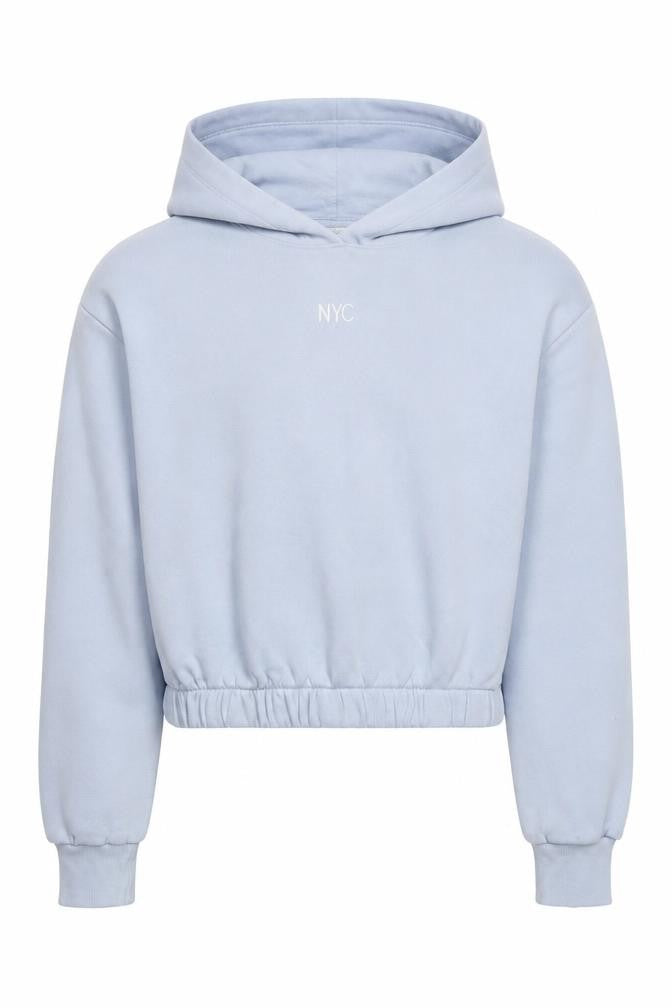 H&M Girls Blue NYC Pullover Hoodie Size 13-14 Years Cotton Blend