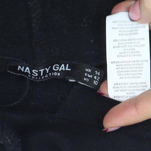 Nasty Gal Women’s Black Size 14 Pullover Hoodie Cotton Blend