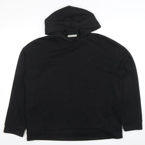 Stradivarius Womens Black Pullover Hoodie Size L Viscose Blend