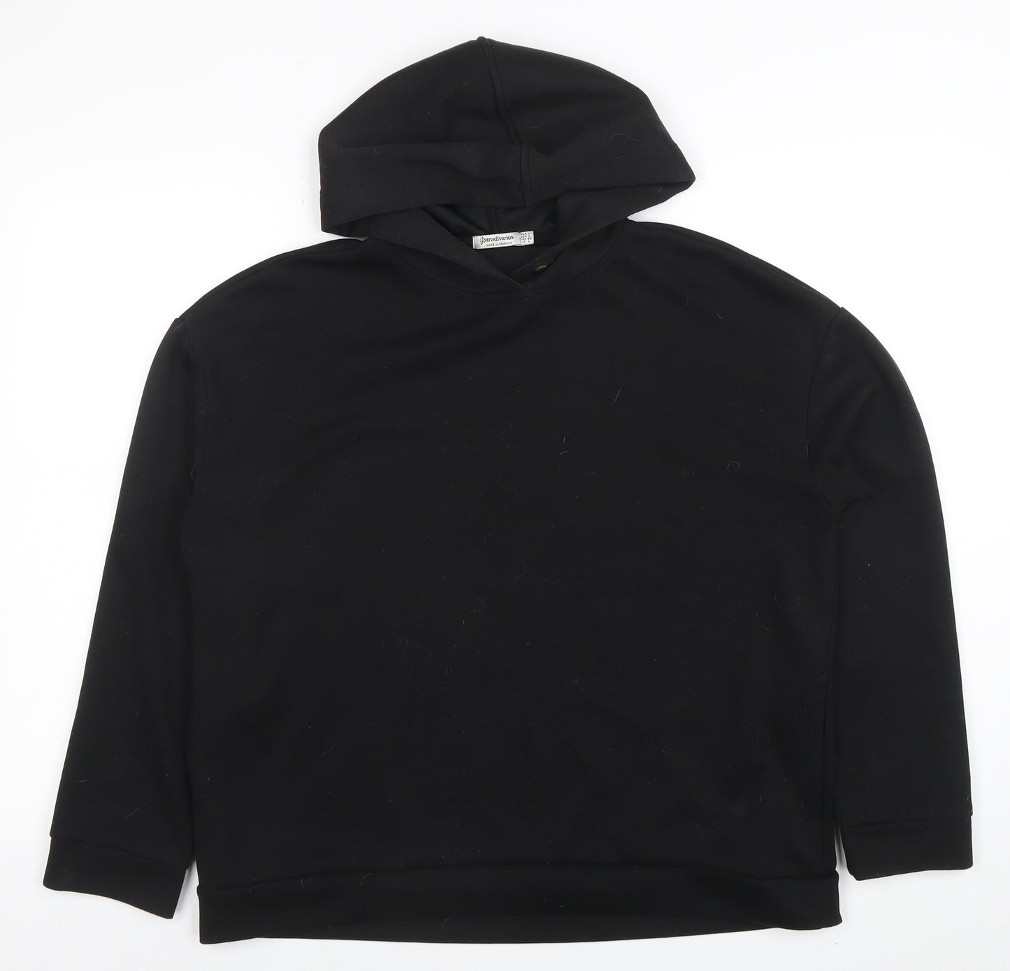 Stradivarius Womens Black Pullover Hoodie Size L Viscose Blend