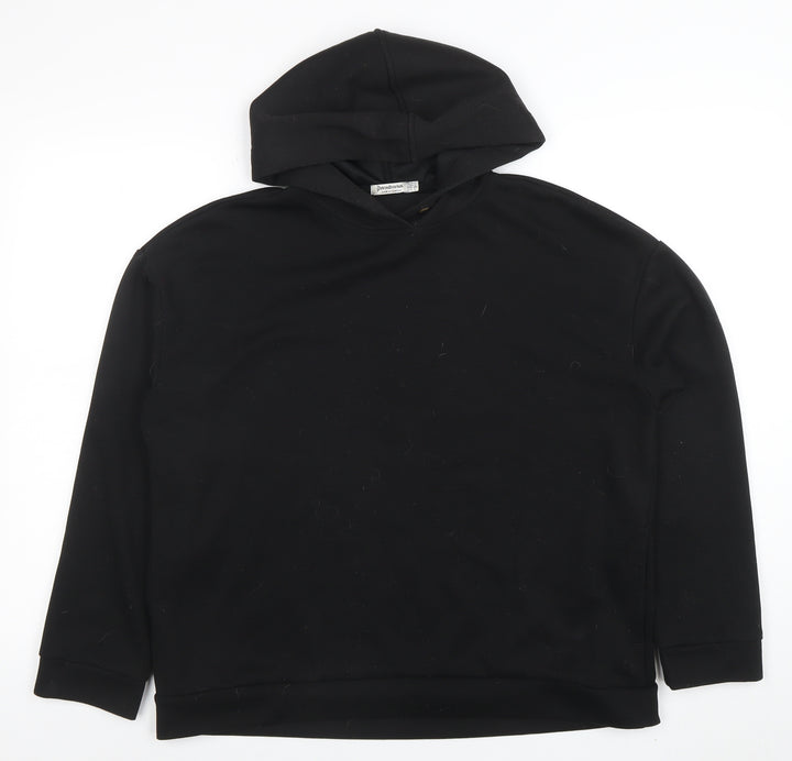 Stradivarius Womens Black Pullover Hoodie Size L Viscose Blend