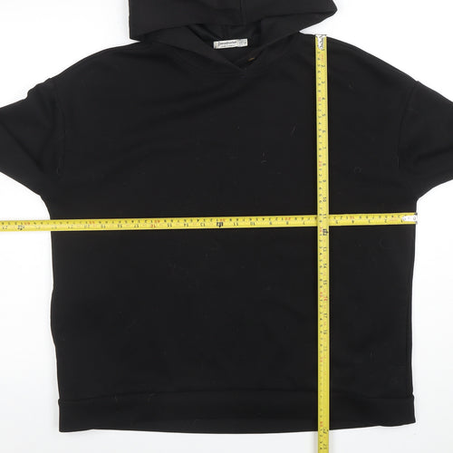 Stradivarius Womens Black Pullover Hoodie Size L Viscose Blend