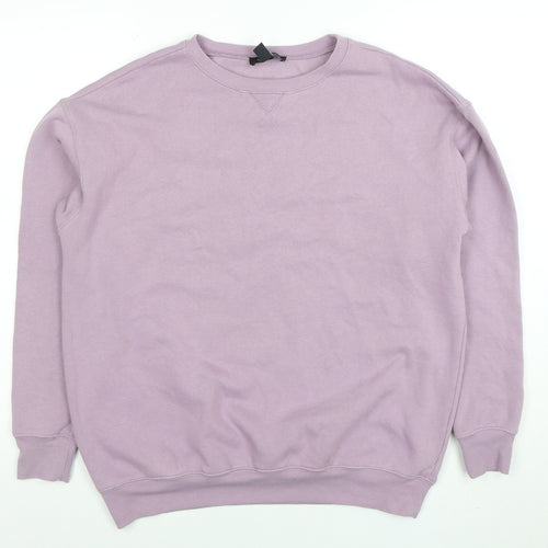 New Look Womens Purple Crew Neck Pullover Sweatshirt Size S