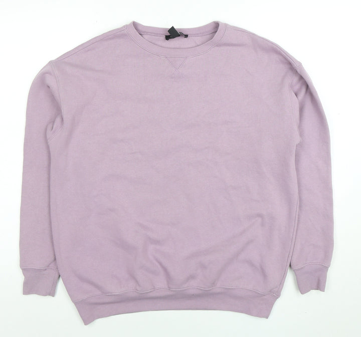 New Look Womens Purple Crew Neck Pullover Sweatshirt Size S