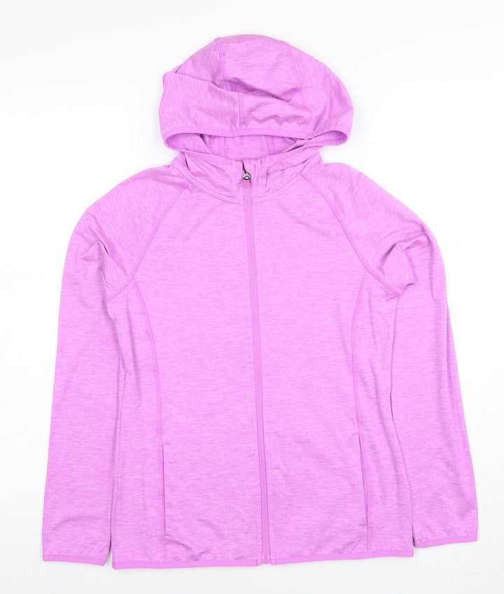 Dunnes Stores Girls Purple Full Zip Hoodie 10-11 Years Lightweight Stretch