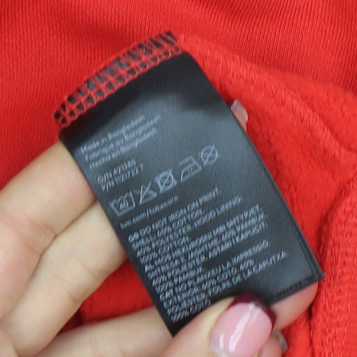 H&M Divided Women's Red Pullover Hoodie Size Small Lucky Me Print