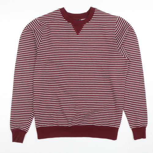 POPO England Women’s Burgundy White Striped Cotton Blend Sweatshirt M