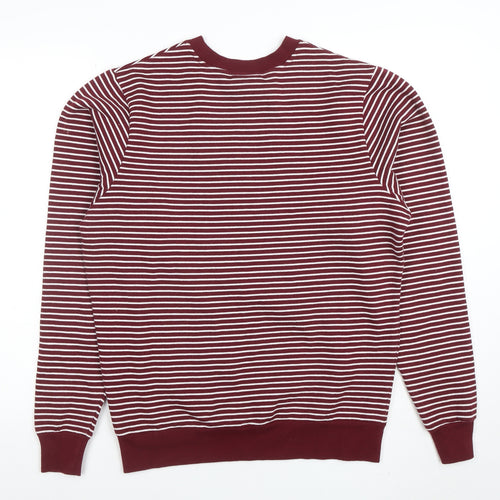 POPO England Women’s Burgundy White Striped Cotton Blend Sweatshirt M