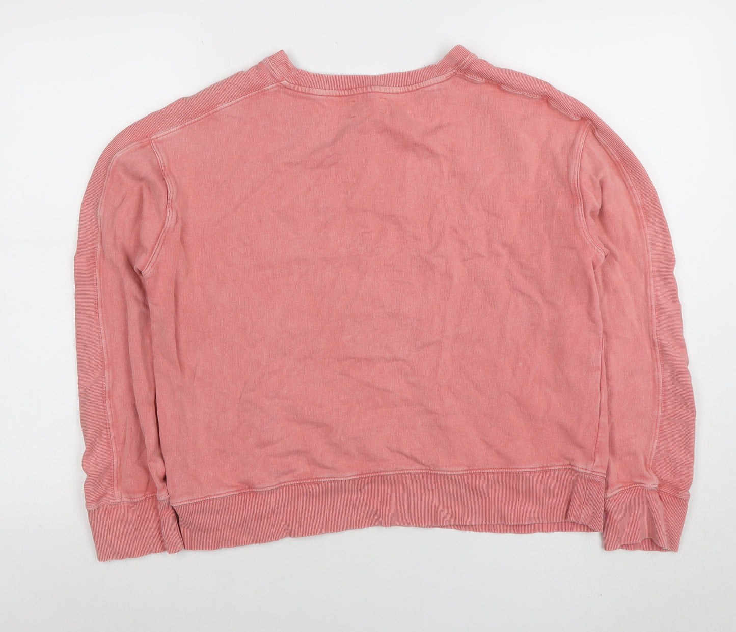 Hush Women Pink Cotton Pullover Sweatshirt M Relaxed Fit Crew Neck