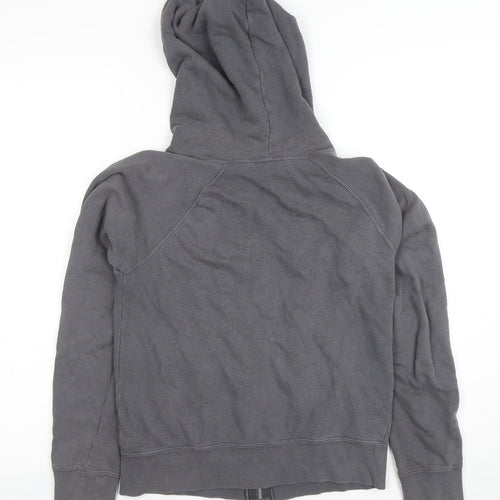 Forever Womens Grey Full Zip Hoodie Size S 100% Cotton Casual