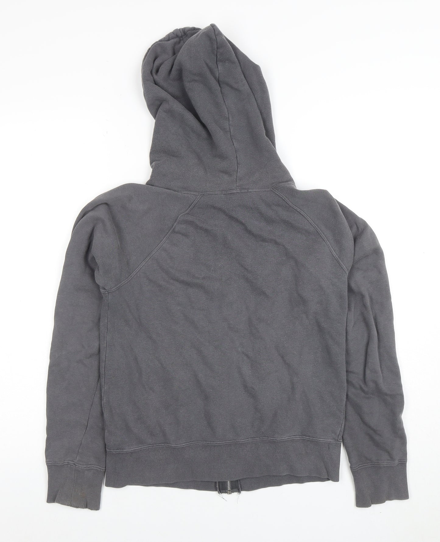 Forever Womens Grey Full Zip Hoodie Size S 100% Cotton Casual