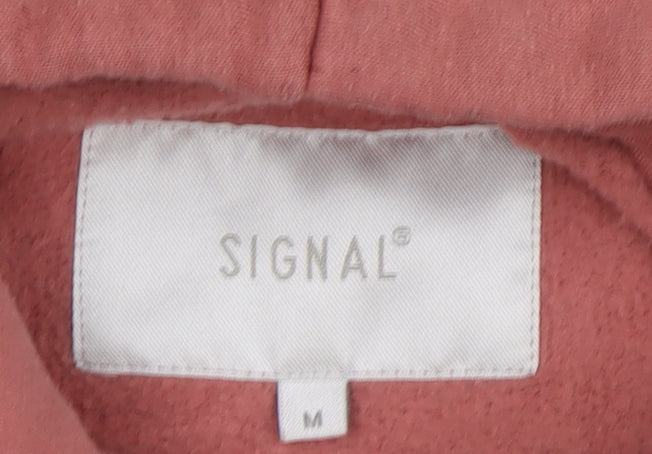 Signal Women’s Pink Full Zip Hoodie Sweatshirt Size M Cotton Blend
