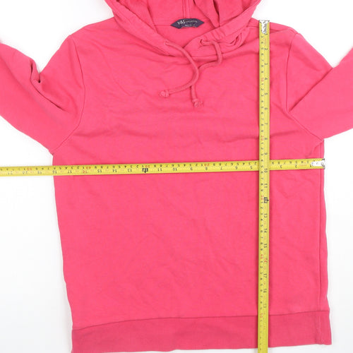 Marks and Spencer Women Pink Cotton Hoodie Pullover Size 10