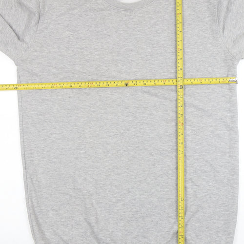 Womens Grey M&S Sweatshirt Size 12 Cotton Blend Crew Neck Long Sleeve