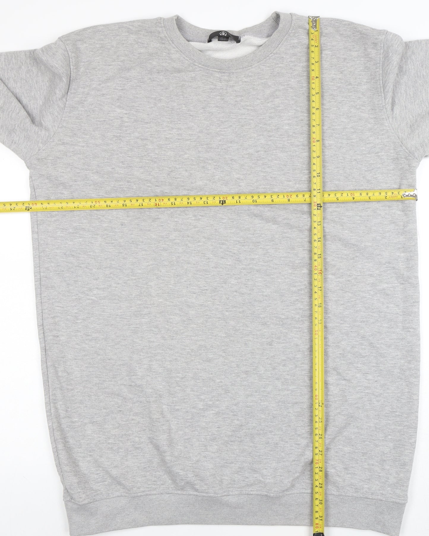 Womens Grey M&S Sweatshirt Size 12 Cotton Blend Crew Neck Long Sleeve