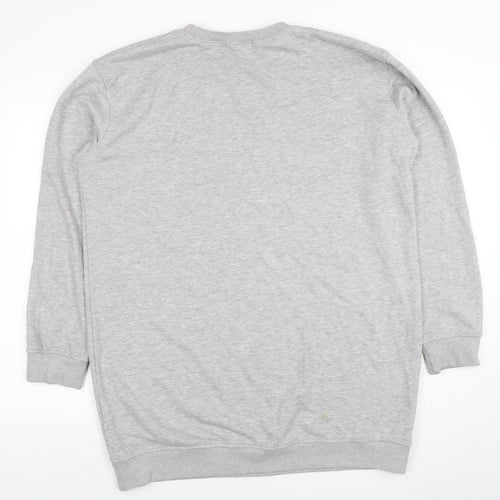 Womens Grey M&S Sweatshirt Size 12 Cotton Blend Crew Neck Long Sleeve