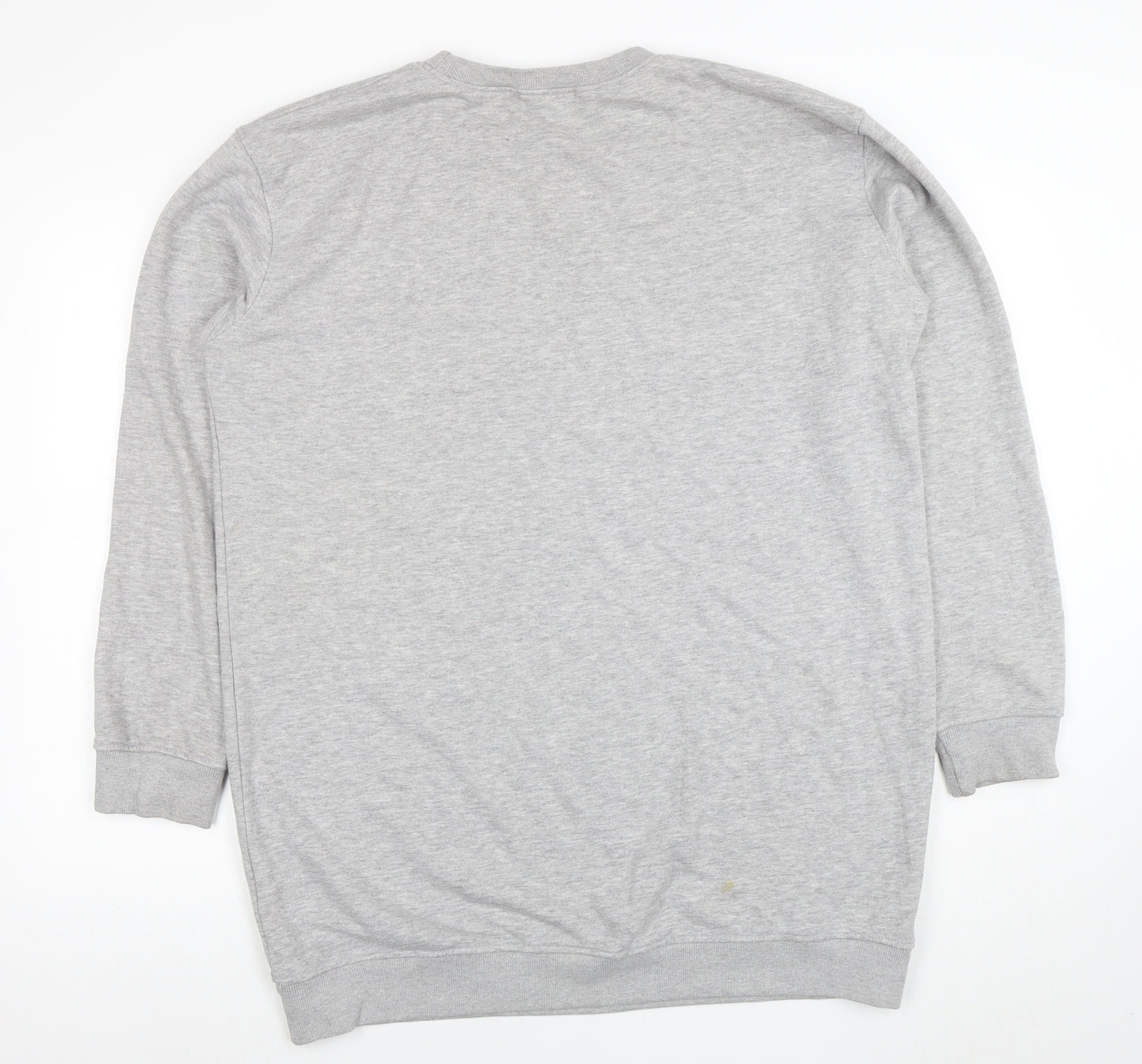 Womens Grey M&S Sweatshirt Size 12 Cotton Blend Crew Neck Long Sleeve