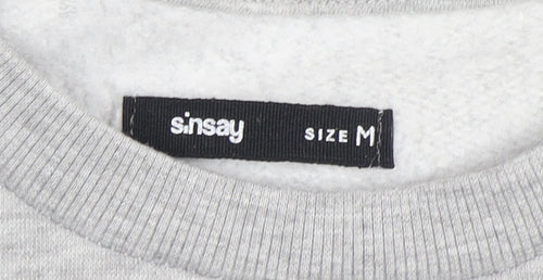 Sinsay Womens Grey Pullover Sweatshirt Size M Cotton Blend