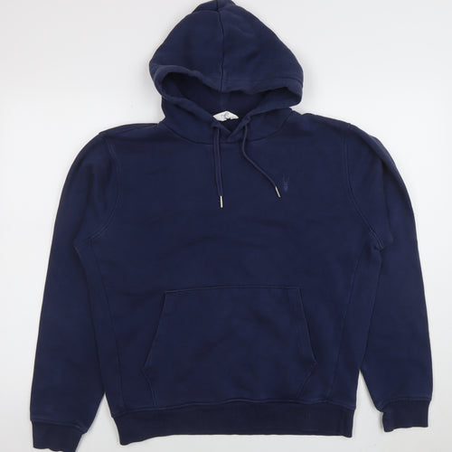 Next Men's Blue Pullover Hoodie Size S Regular Fit Cotton Blend