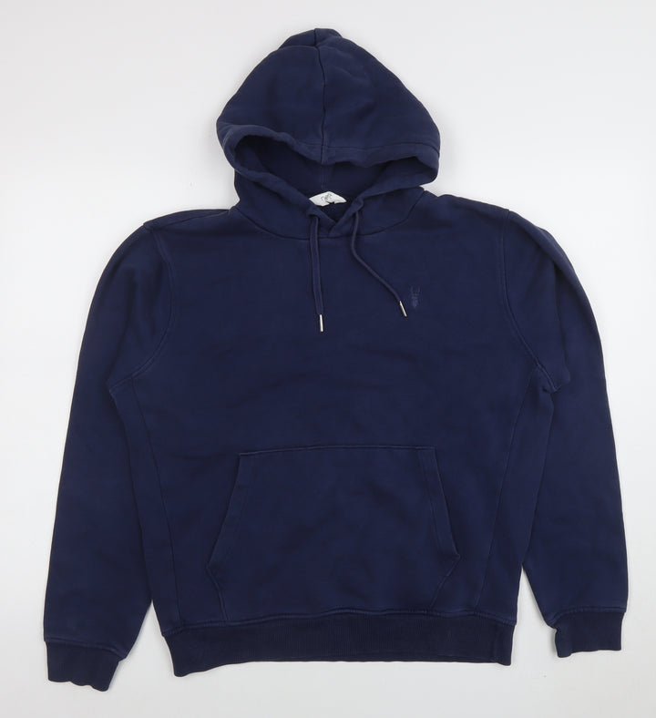 Next Men's Blue Pullover Hoodie Size S Regular Fit Cotton Blend