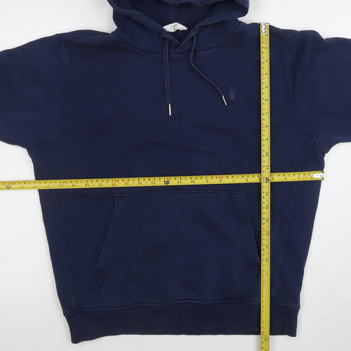 Next Men's Blue Pullover Hoodie Size S Regular Fit Cotton Blend