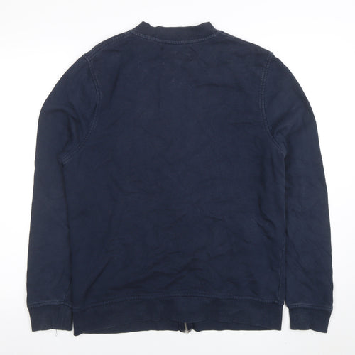 River Island Men's Blue Full Zip Cotton Sweatshirt Size M