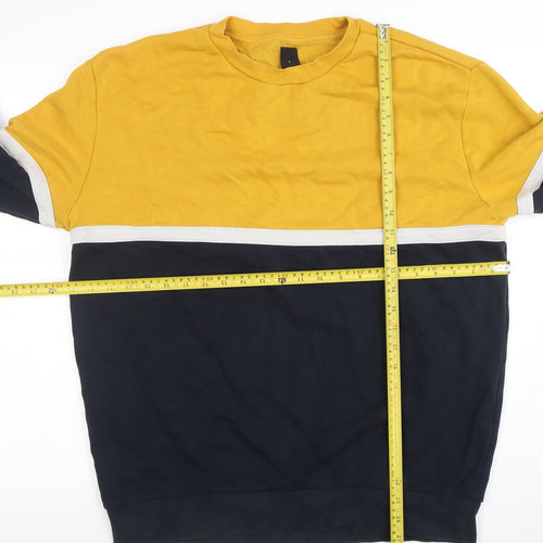 New Look Men’s Yellow & Navy Colour Block L Sweatshirt