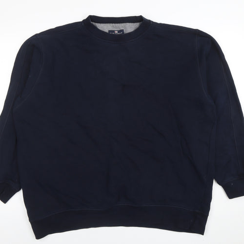 Marks and Spencer Men's Blue XL Cotton Crew Neck Sweatshirt