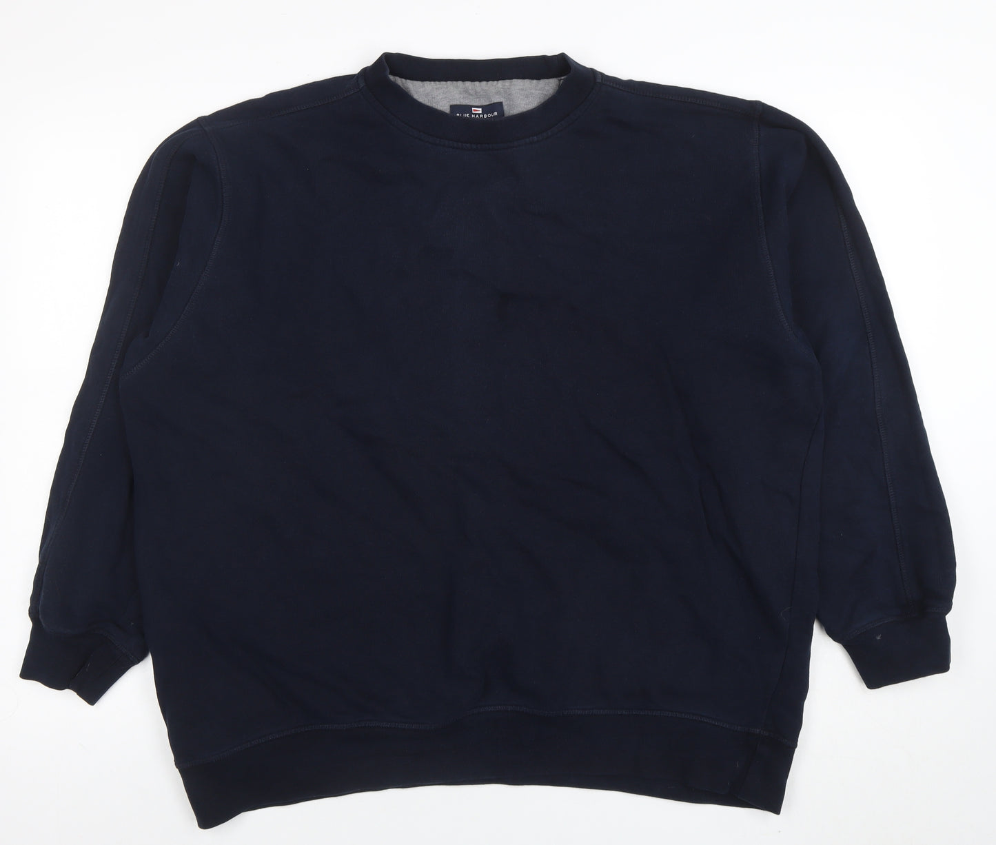 Marks and Spencer Men's Blue XL Cotton Crew Neck Sweatshirt