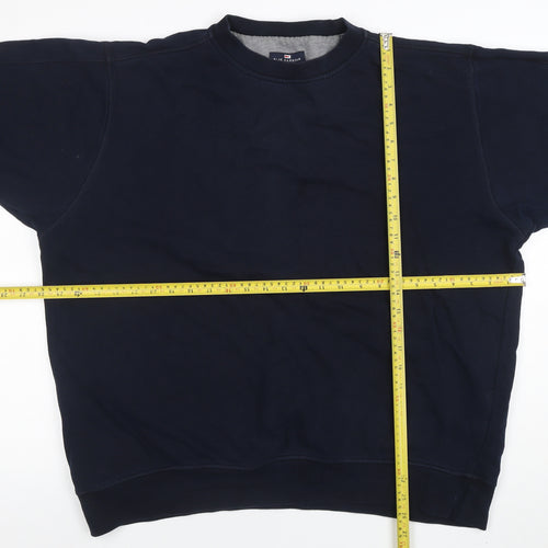 Marks and Spencer Men's Blue XL Cotton Crew Neck Sweatshirt