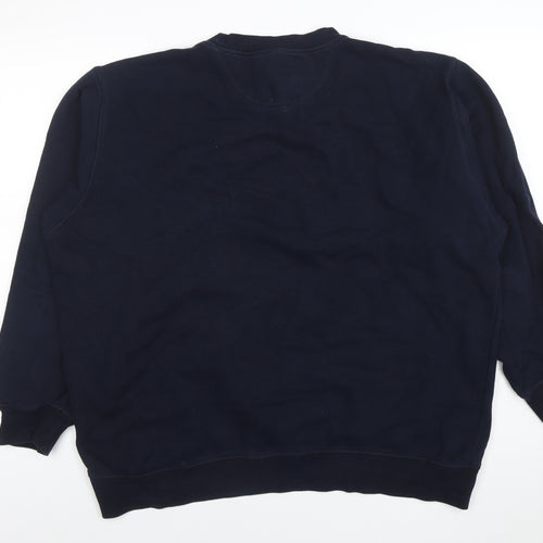 Marks and Spencer Men's Blue XL Cotton Crew Neck Sweatshirt