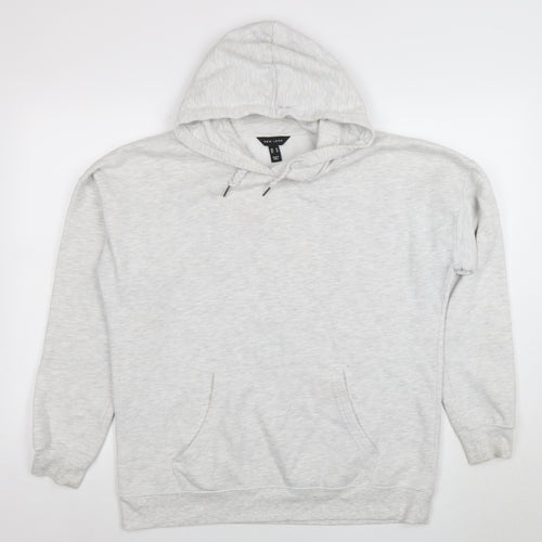 New Look Women Grey Pullover Hoodie Size M Cotton Blend Casual