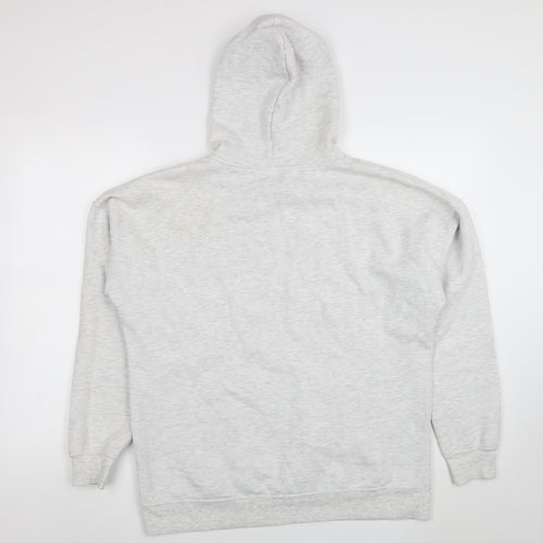 New Look Women Grey Pullover Hoodie Size M Cotton Blend Casual