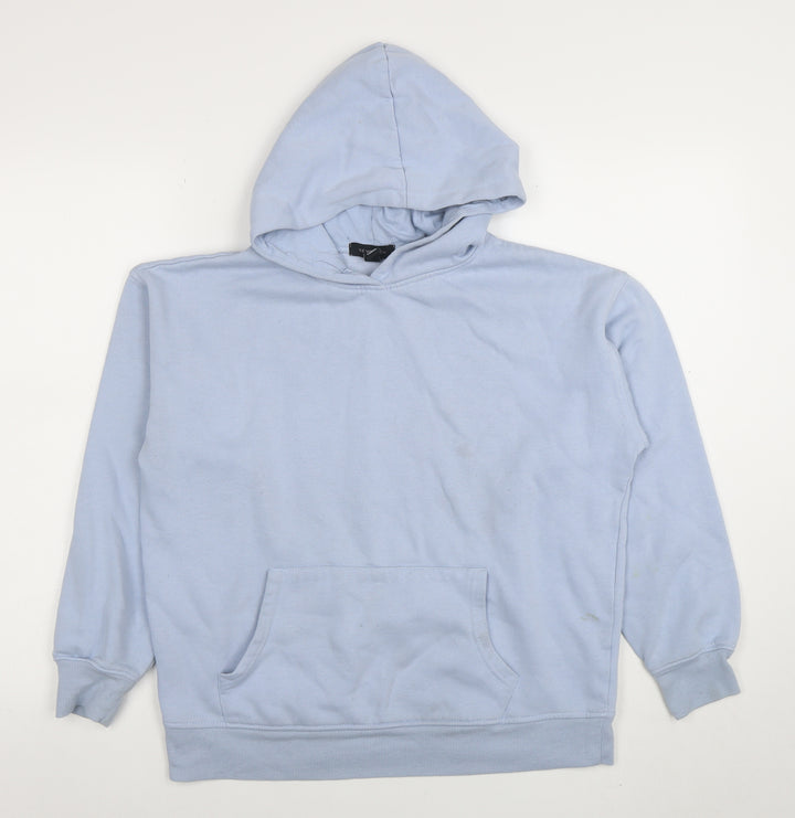New Look Womens Blue Pullover Hoodie Size S Cotton Blend Casual