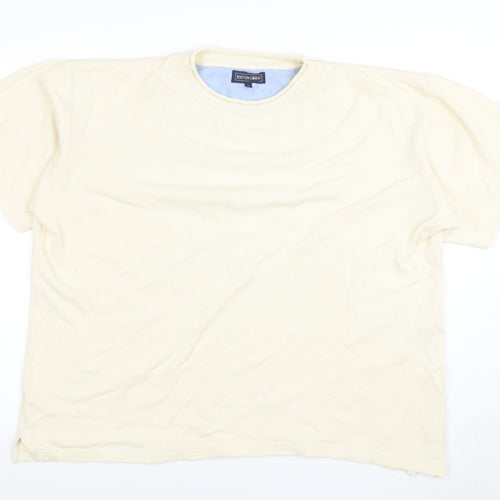 Boston Crew Men's Beige Cotton Crew Neck Short Sleeve T-Shirt Size L